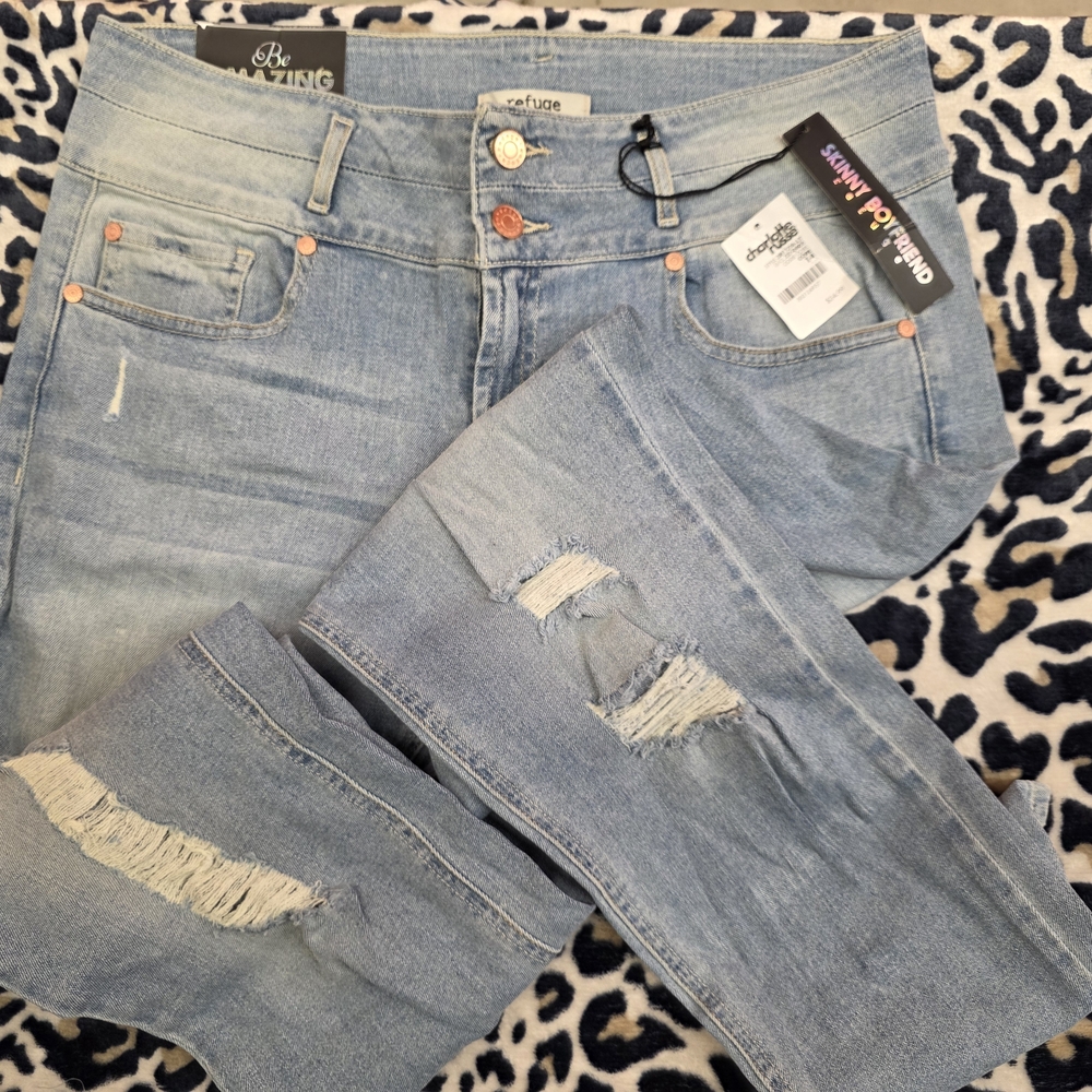 Vintage Charlotte Russe Light Blue Ripped Skinny Jeans NWT